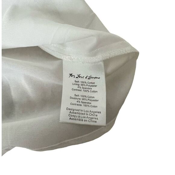 For Love And Lemons Picnic Eyelet Mini Dress Womens Large White Blue Striped Spa - Picture 8 of 9